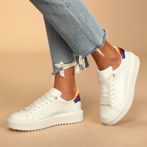 Steve Madden | Charlie Rainbow Multi Platform Sneakers | 9.5